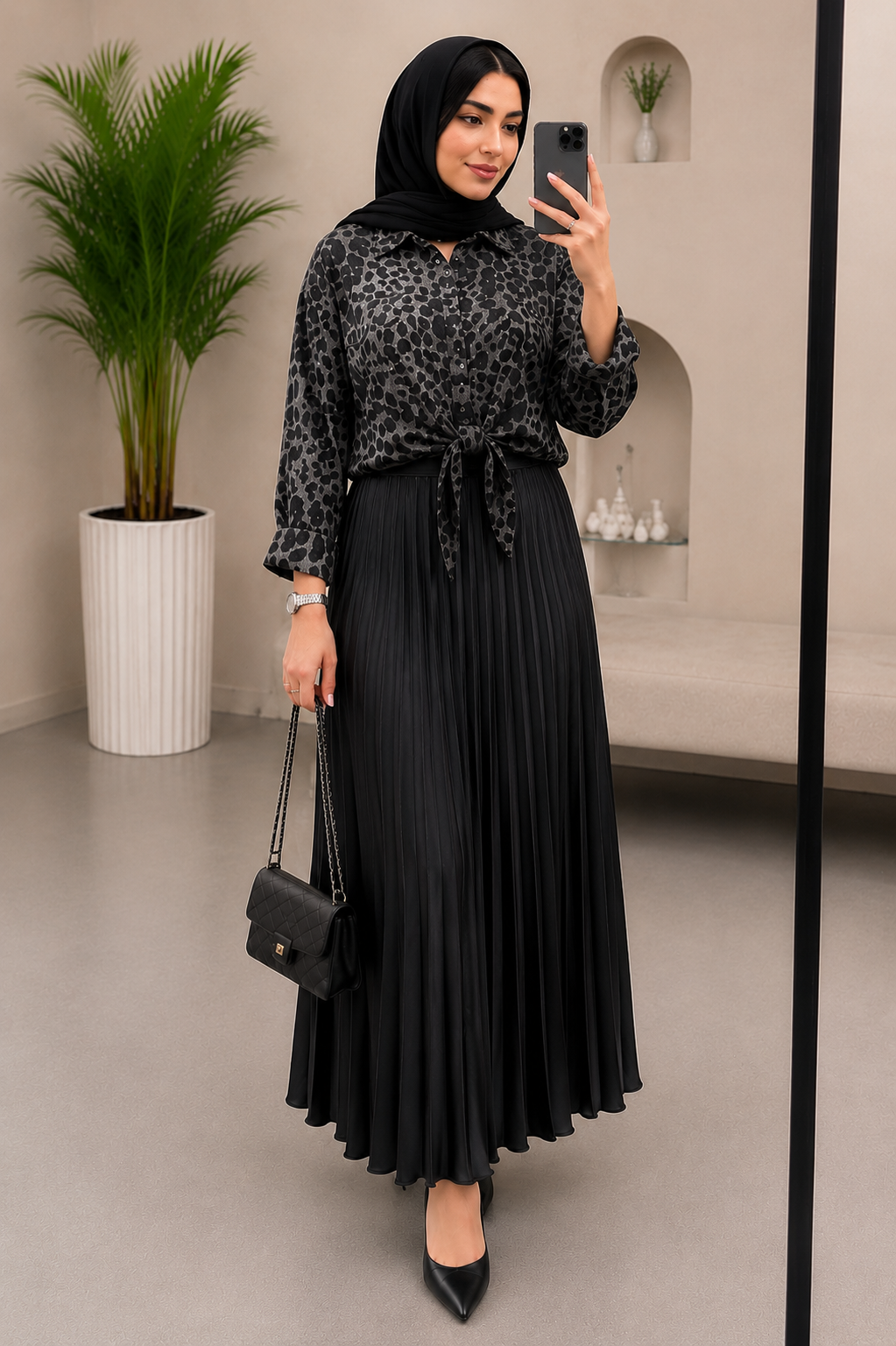 شومیز گره ای پلنگی