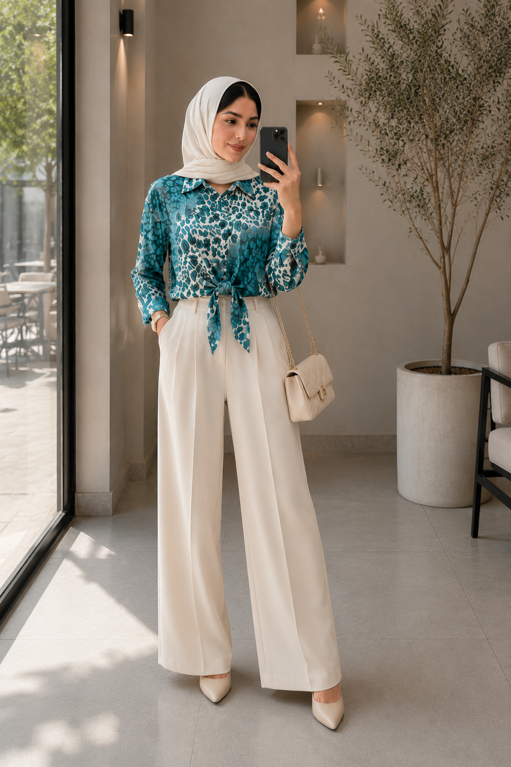 شومیز گره ای پلنگی