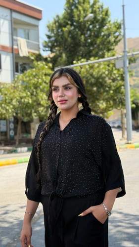 شومیز گره ای نگین دار